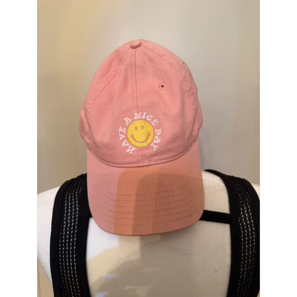 NWT American Eagle Pink "Have a Nice Day" Smiley Face Dad Hat | Adjustable Cap